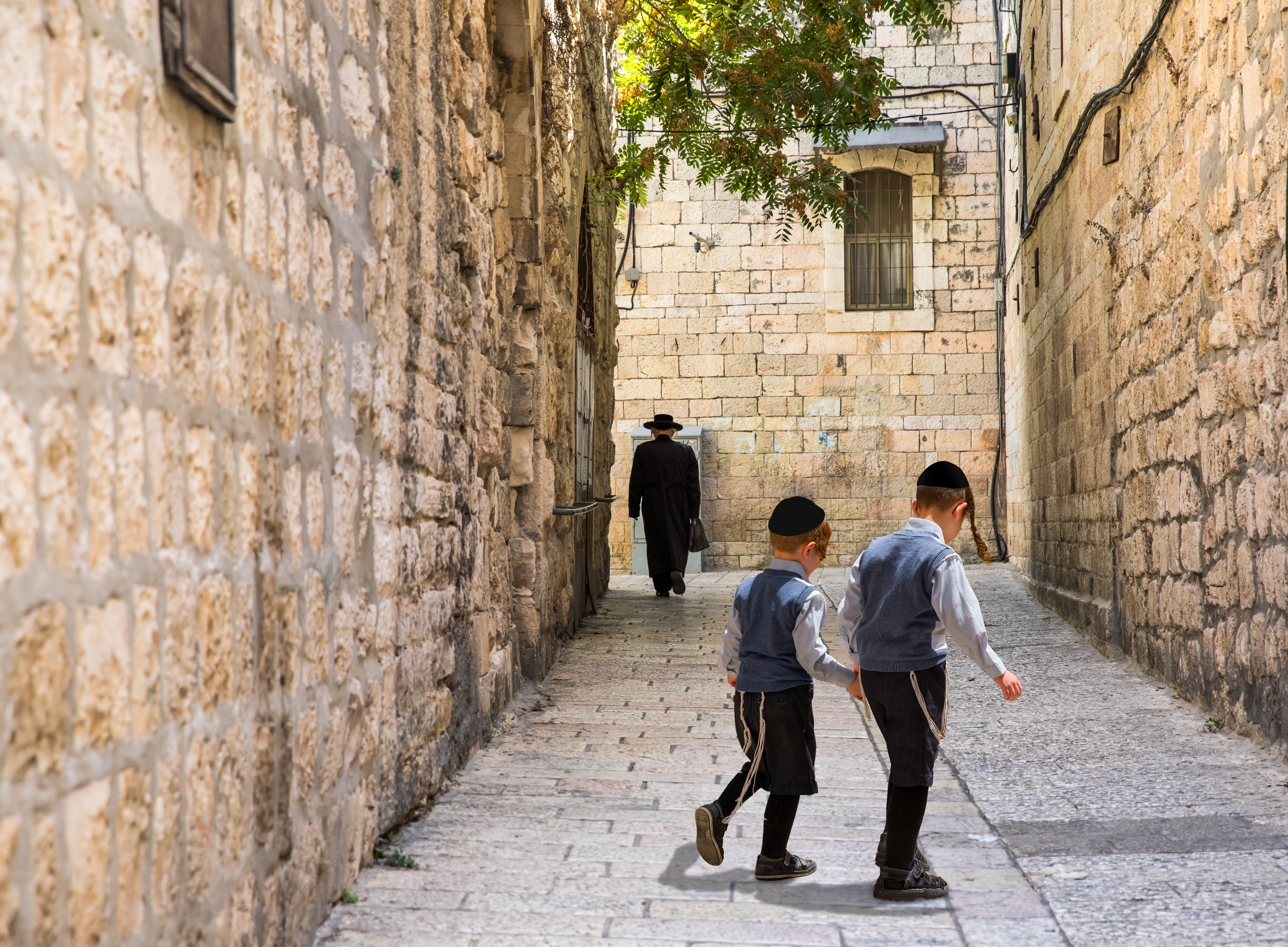 Two kids on streets in Mea She'arim